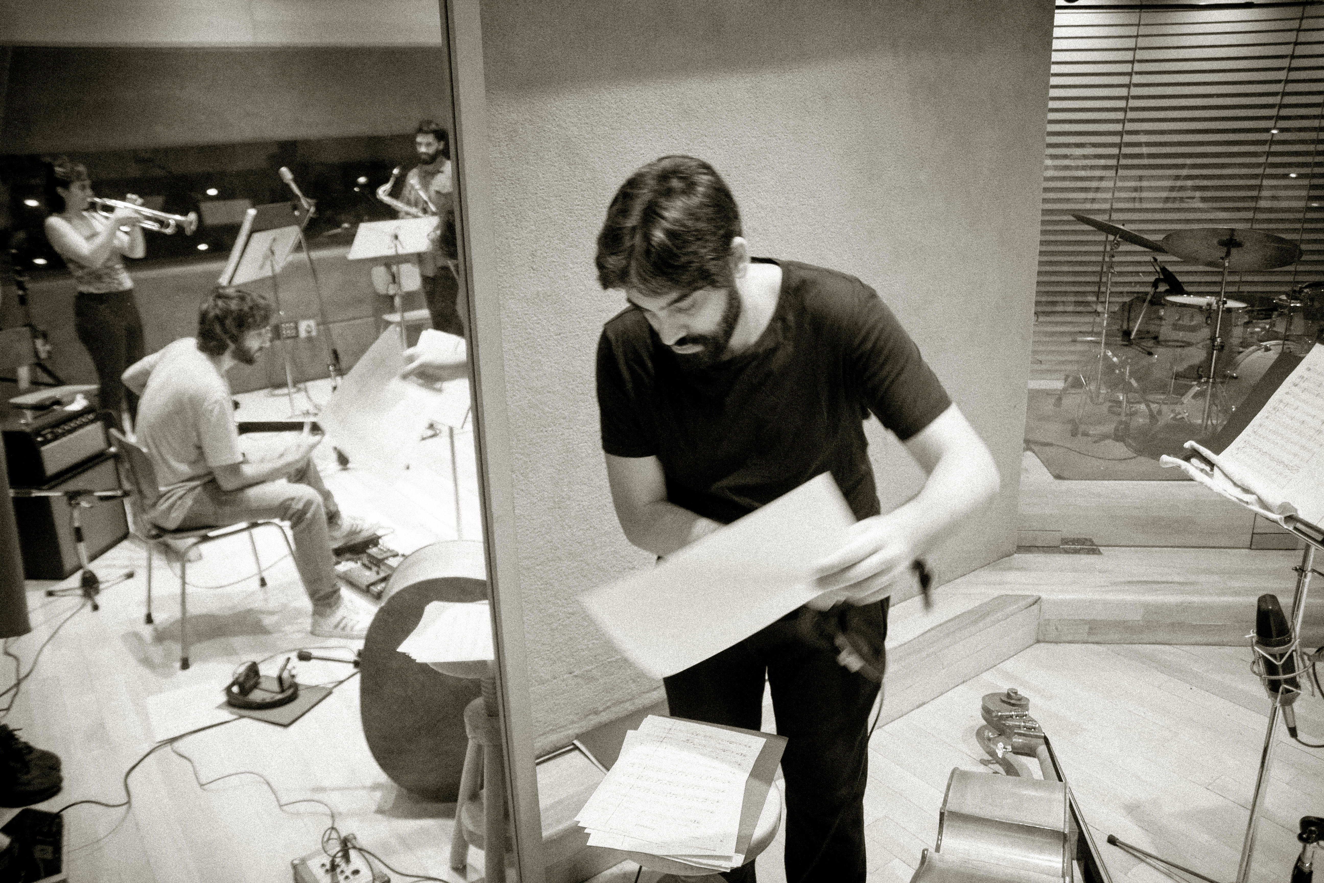 Recording at the studio