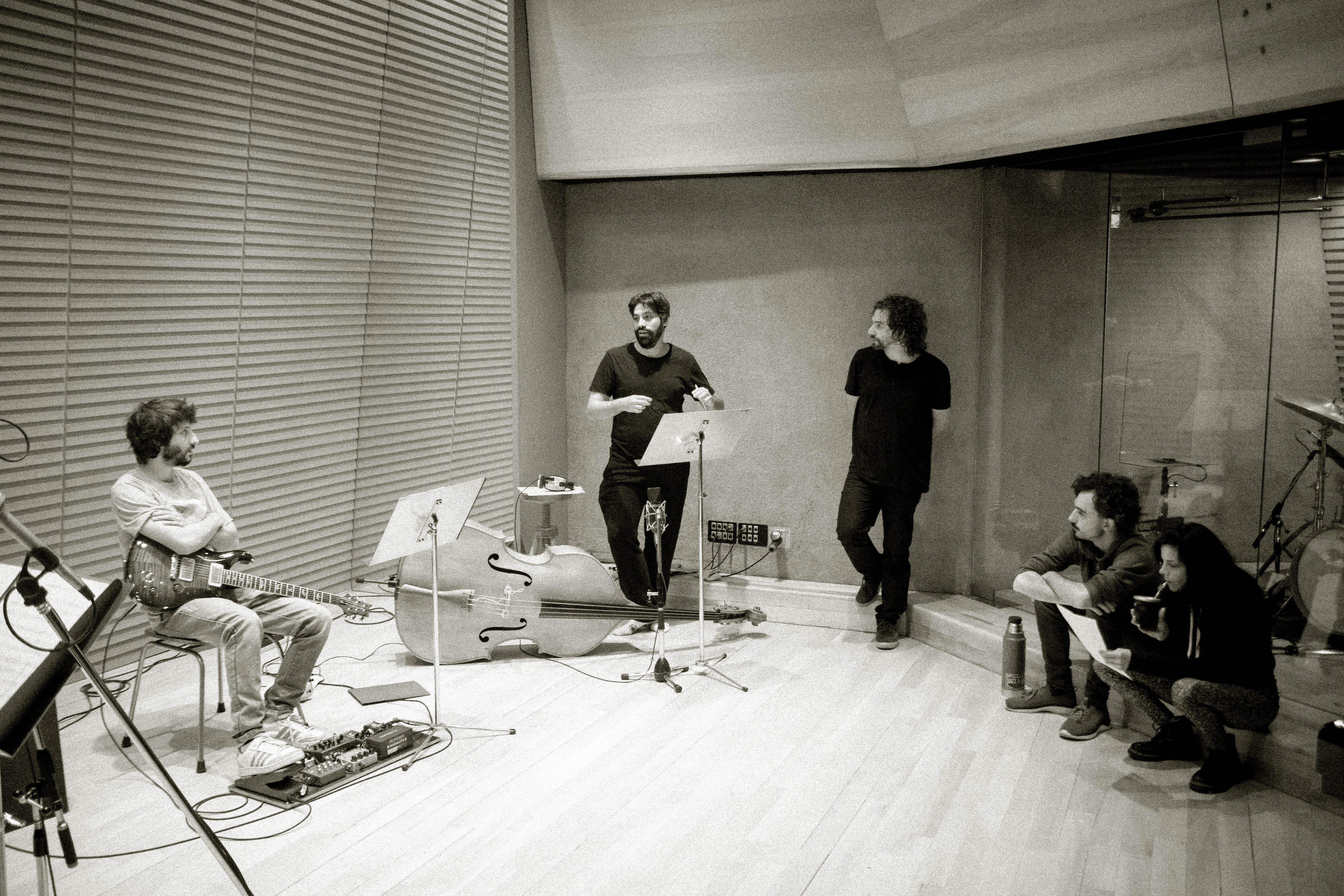 Recording at the studio